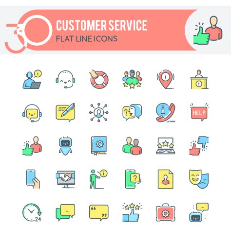 Customer service icons vector image