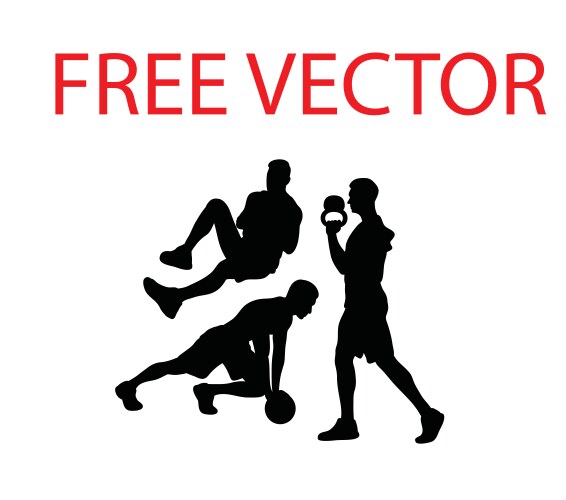 Gym sport silhouettes vector image