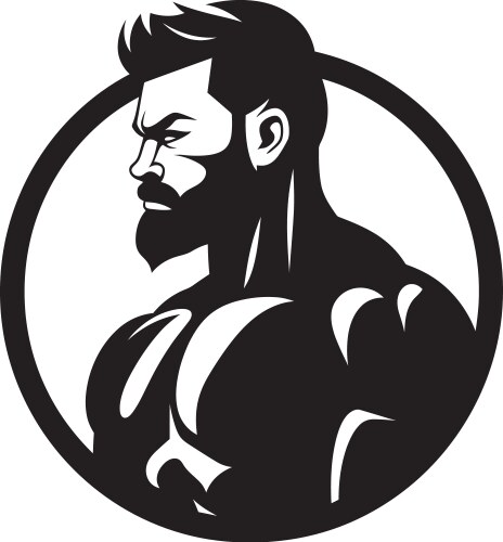 Iron bodybuilding stylesilhouetted strength b vector image