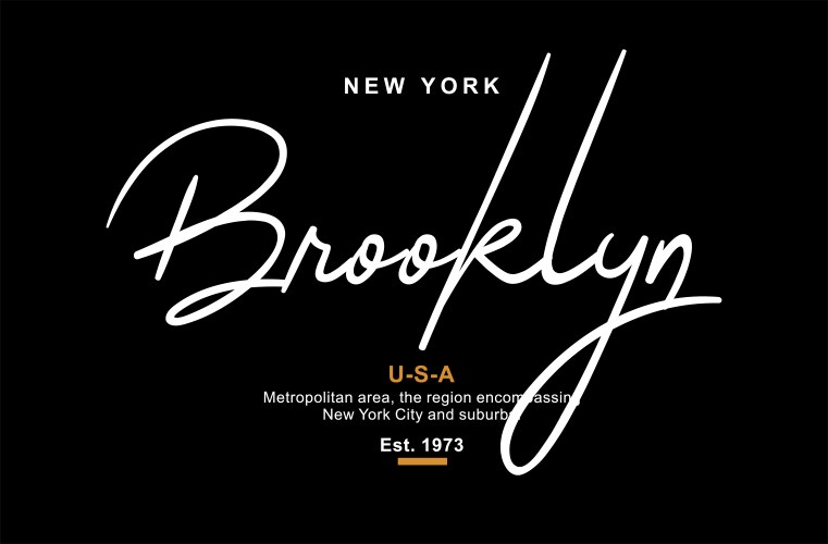 brooklyn usa typography design for t-shirt vector image