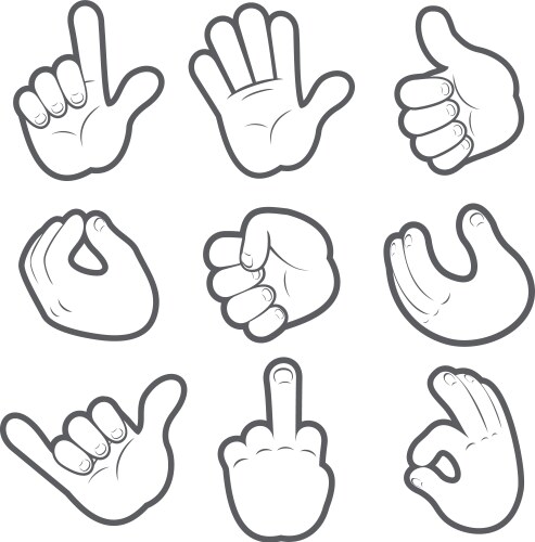 Hand icons vector image