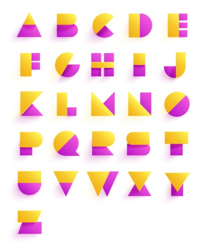 Colorful geometric font design abstract modern vector image