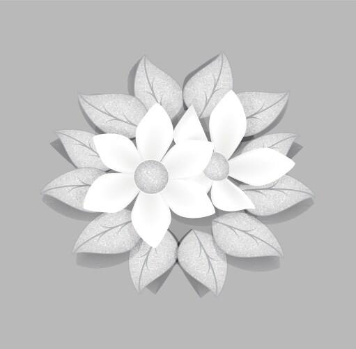 White flowers on gray background vector image