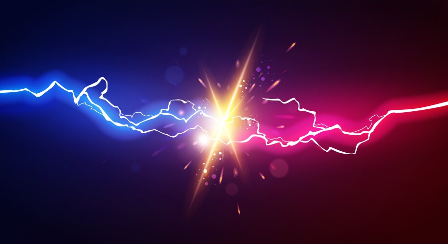 Abstract electric lightning concept for battle vector image