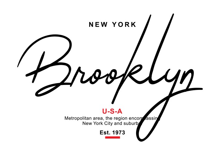 Typography brooklyn usa for t-shirt printing vector image