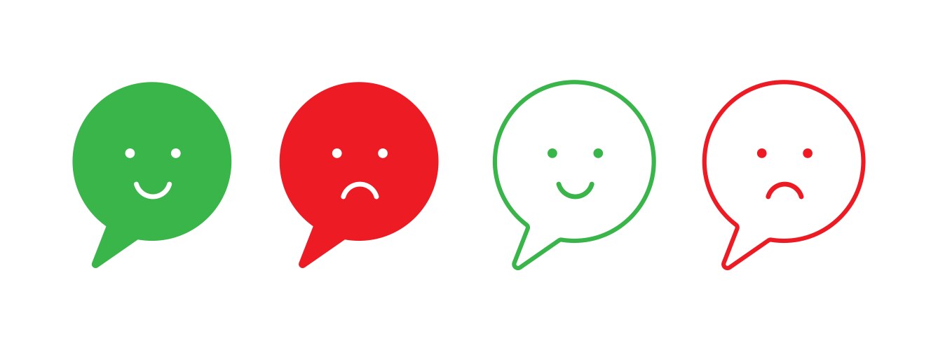 bad and good feedback emoji icons positive vector image