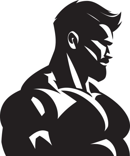 Silhouettes of strength bodybuilders vector image