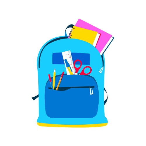 School backpack for children and education concept vector image