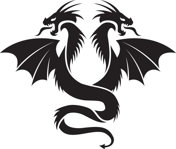 icon of flying two headed dragon vector image