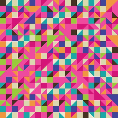 Colorful mosaic with triangles and squares vector image