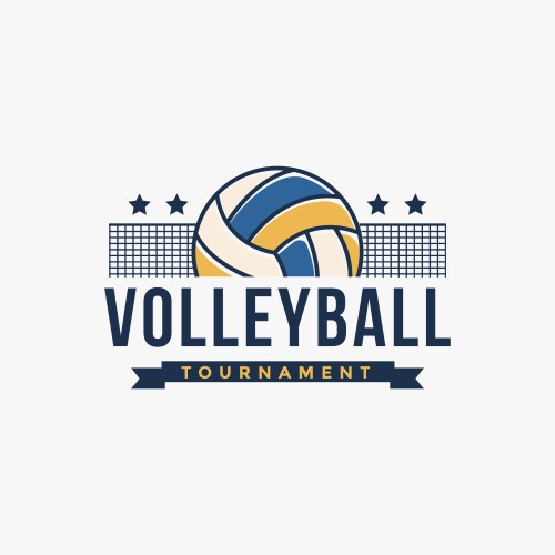 Classic volley club logo tournament volleyball vector image