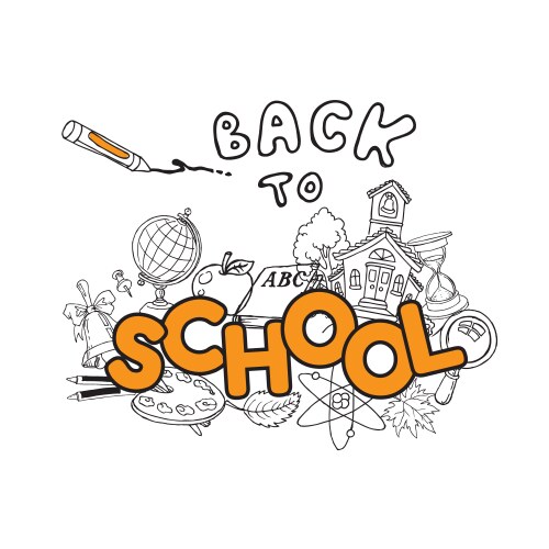 Back to school doodles - hand-drawn vector image