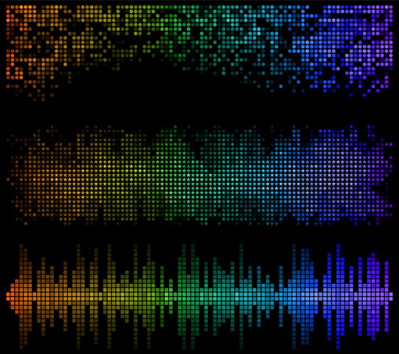 Dark mosaic banners vector image