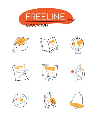 Education - modern colorful line design style vector image