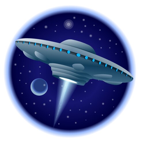 Ufo flying saucer vector image