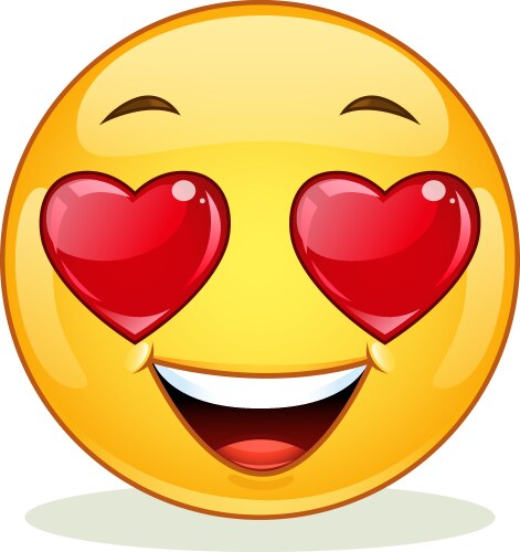 In love emoticon vector image