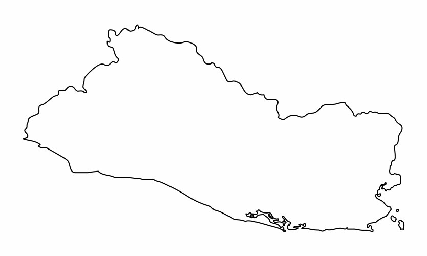 El salvador outline map vector image