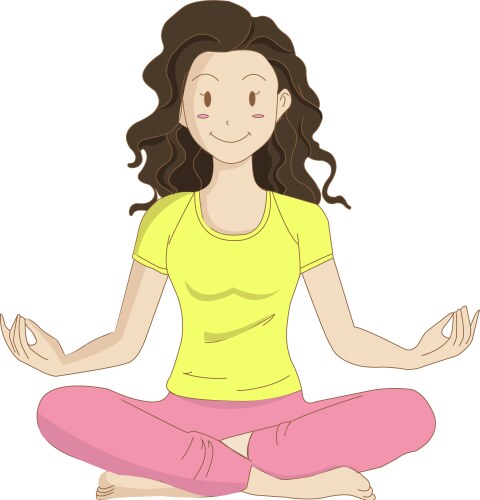 Young woman meditating in a yoga pose vector image