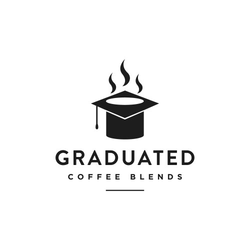 graduation hat and coffee mug logo icon template vector image