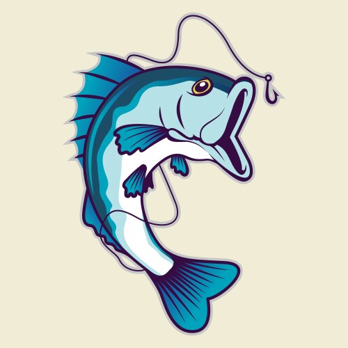 Fishing mascot vector image