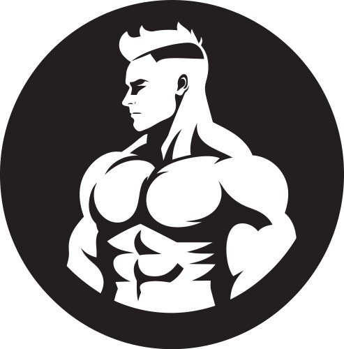 Anatomy inked muscle showcasesilhouette strength vector image