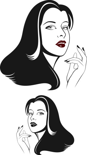 Glamour woman face vector image