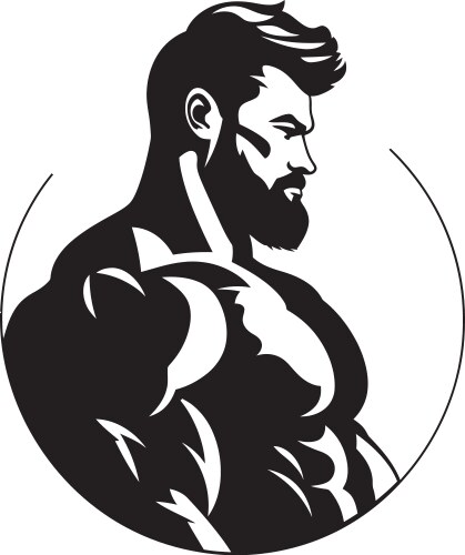 Silhouette strength dynamic bodybuilder artmuscle vector image