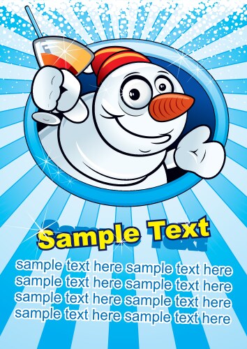 Snowman card vector image