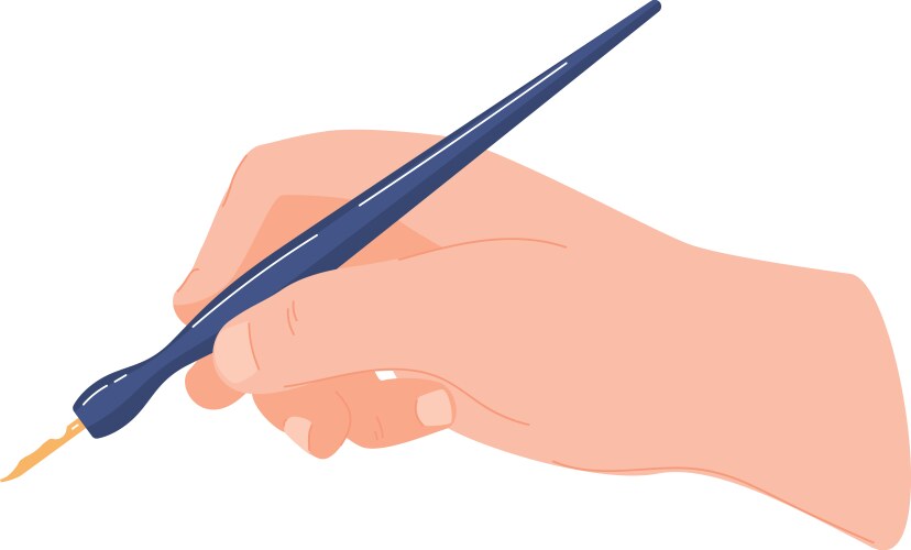 Closeup hand holding pen vector image