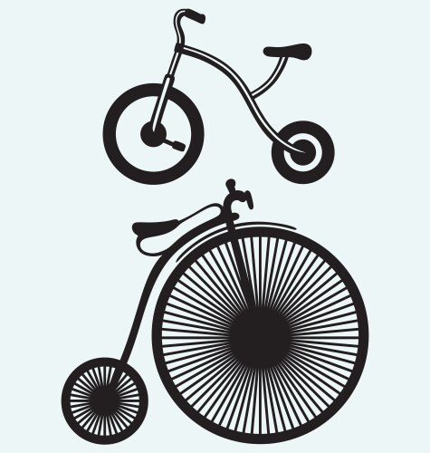 Old bicycle vector image