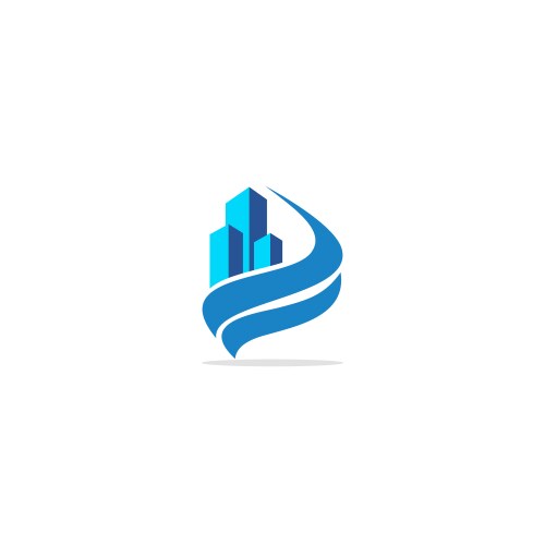 Building wave logo vector image