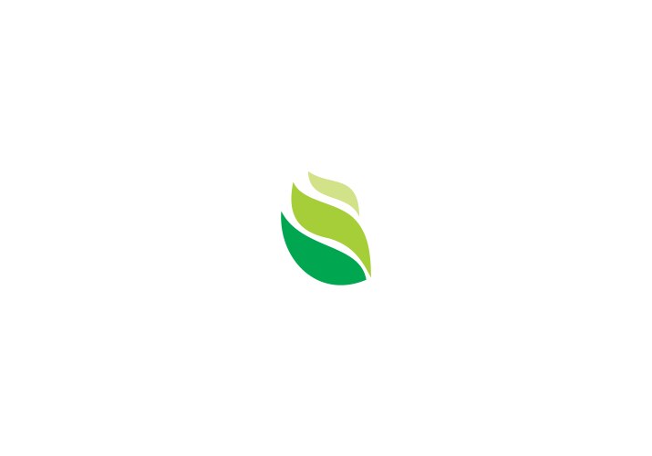 Green leaf abstract ecology logo vector image