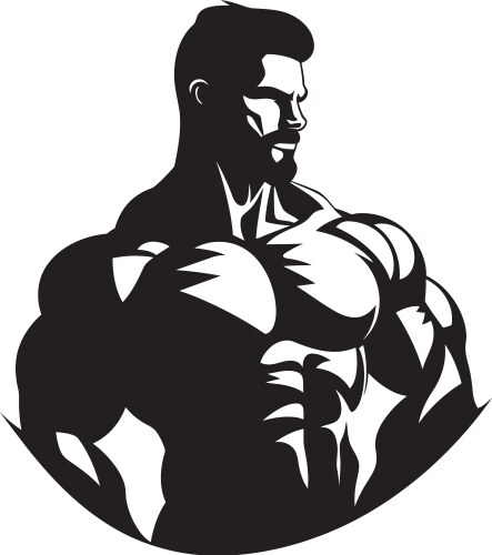 Anatomy bold muscle designsilhouette strength vector image