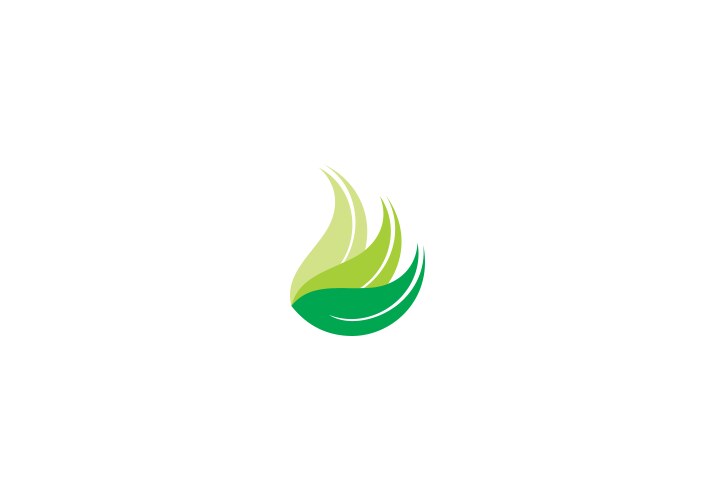 green leaf abstract ecology logo vector image