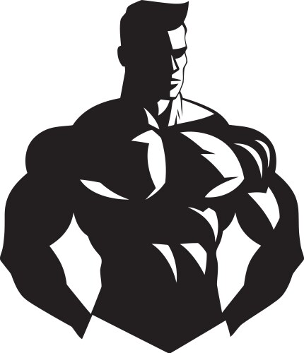 Silhouette strength dynamic showcasemuscle noir vector image