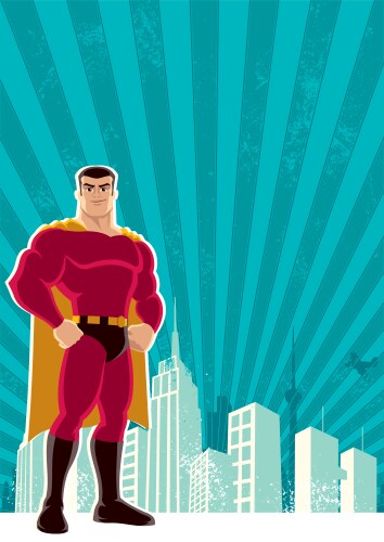 Superhero city vector image