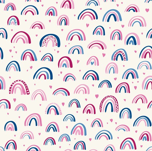 Cute childish rainbows pattern nursery vector image