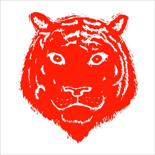 Tiger face or head hand drawn animal vector image