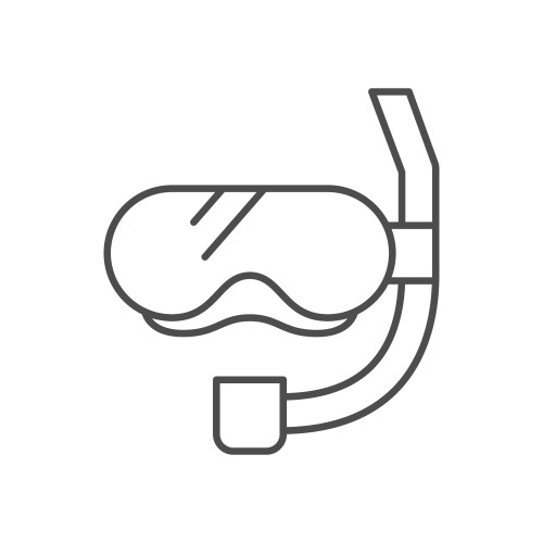 Snorkeling mask line outline icon vector image