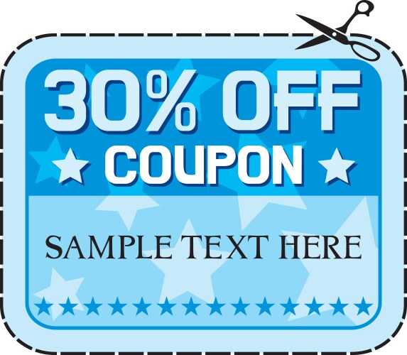 Coupon sale thirty percent discount vector image