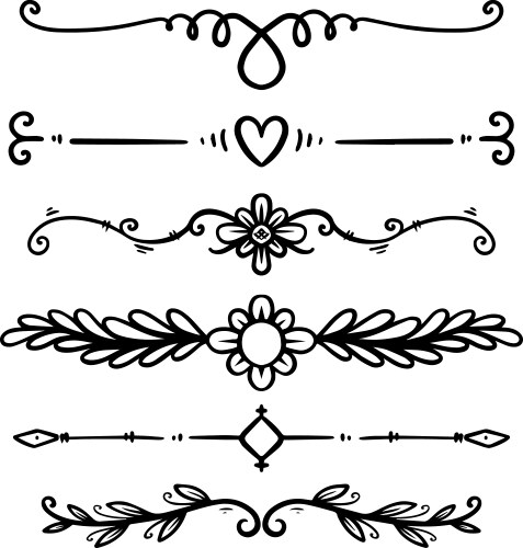 Set hand drawn text dividers for poster card vector image