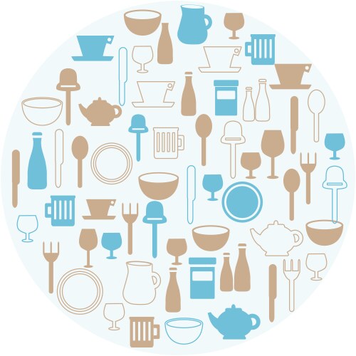 Dining icons vector image