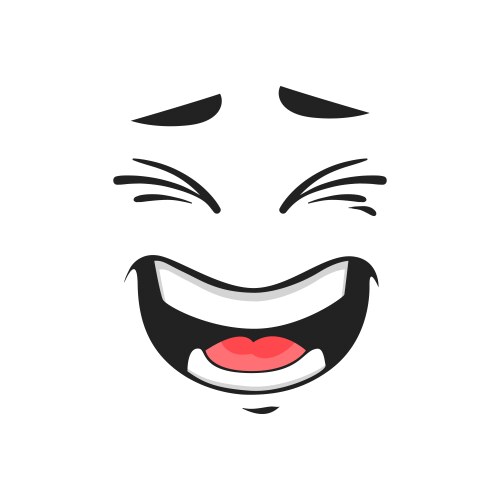 Cartoon laughing face happy emoji laugh vector image