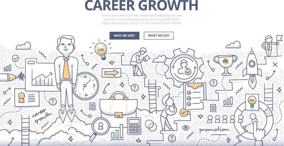 career growth doodle concept vector image