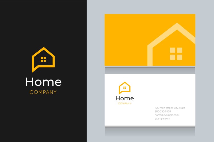 Bubble-home-logo-with-business-card vector image