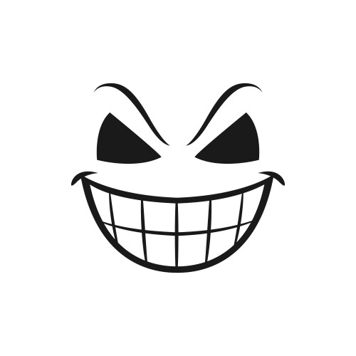 Halloween smiling face icon scary smile vector image