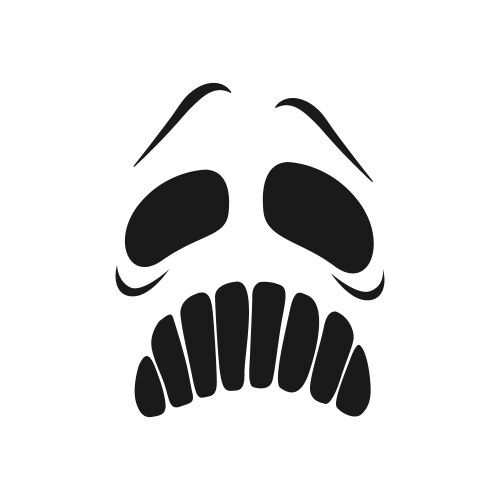 Frightened ghost face screaming icon sign vector image