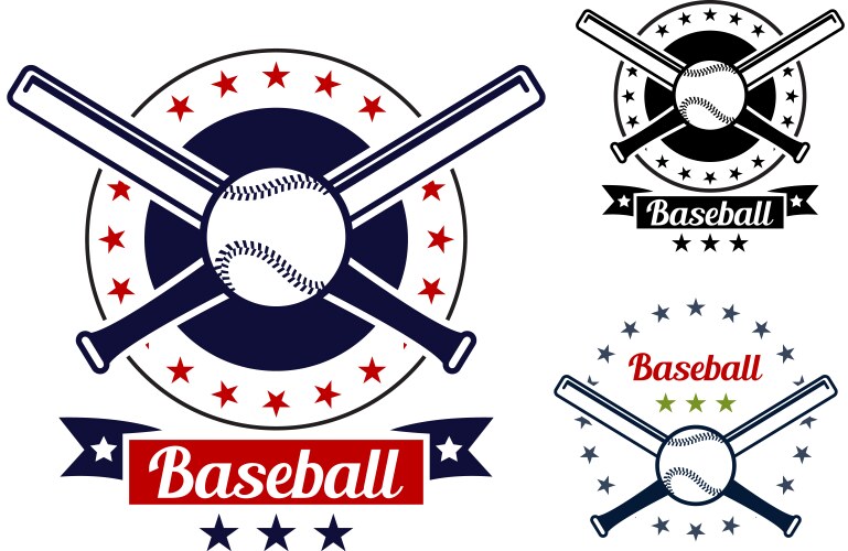 Baseball sport team badges vector image