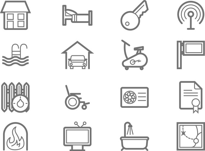 amenities icons vector image