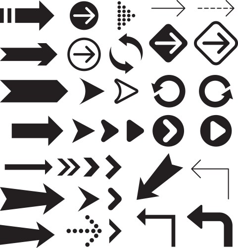 arrow icons symbol collection vector image